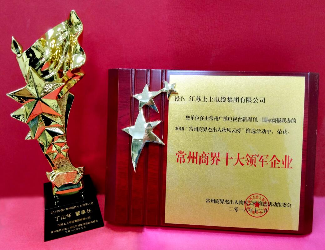 2018年12月6日，丁山華董事長(zhǎng)榮獲“常州商界十大領(lǐng)軍人物”
